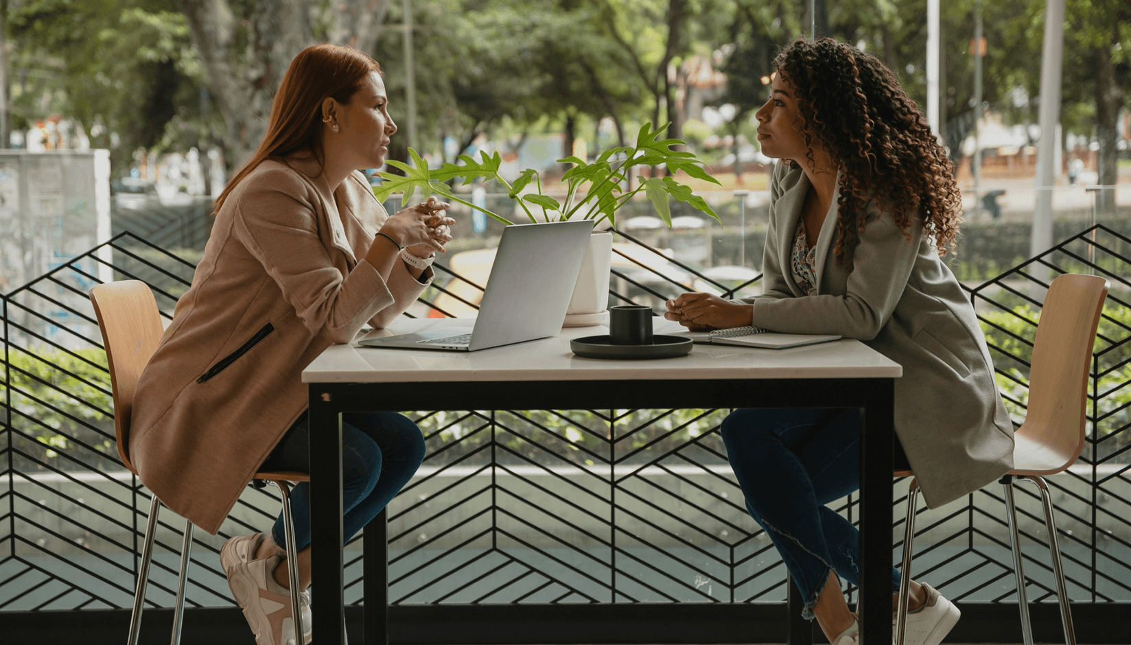 Two women in a coworking space