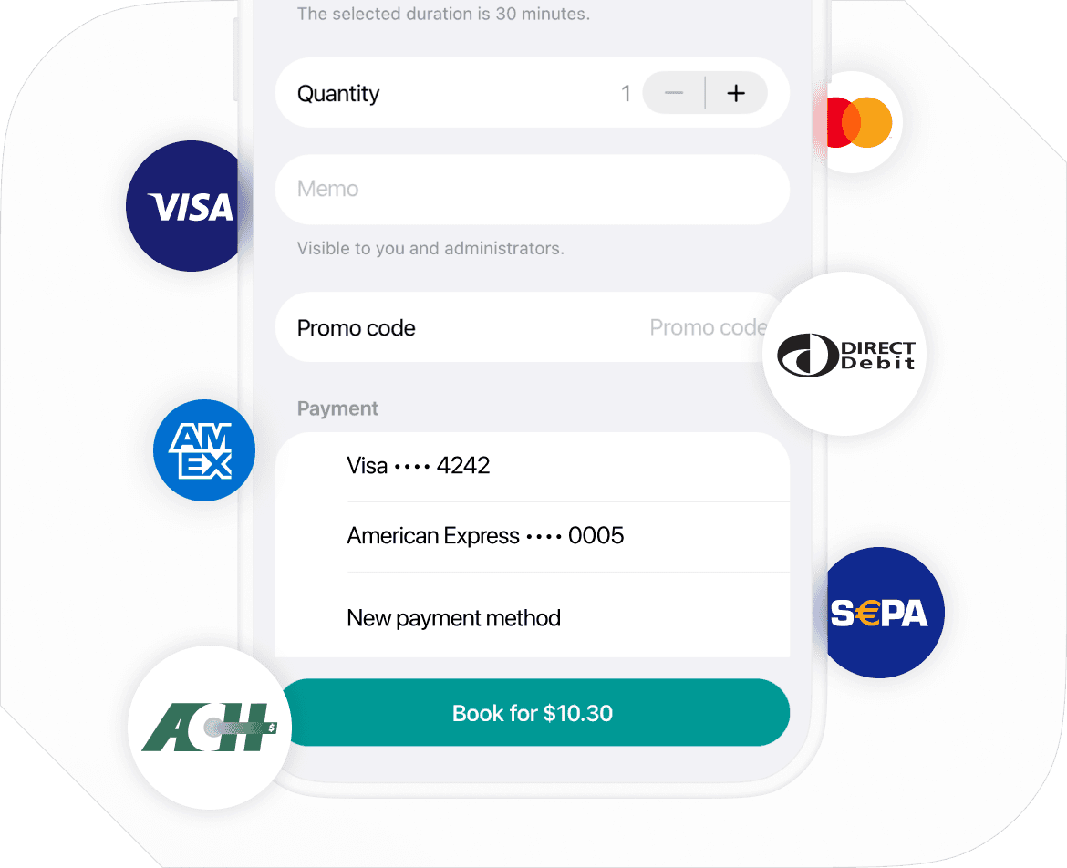 Payment methods in Spacebring