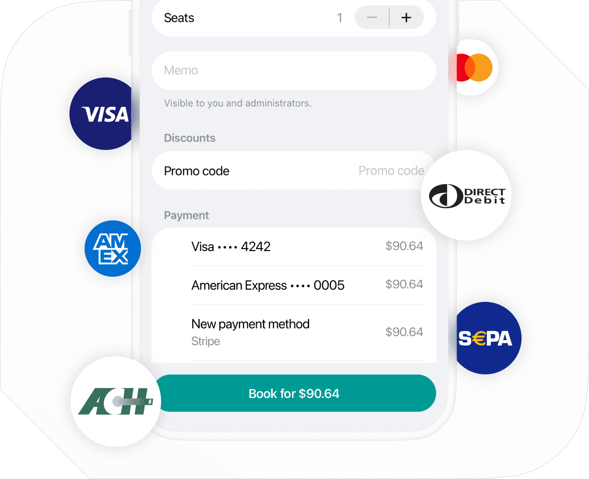 Payment methods in Spacebring