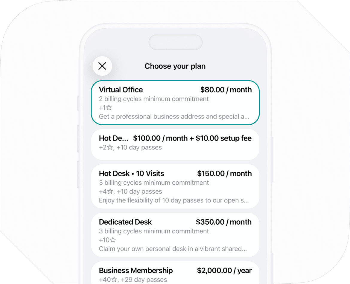Subscription plans in Spacebring