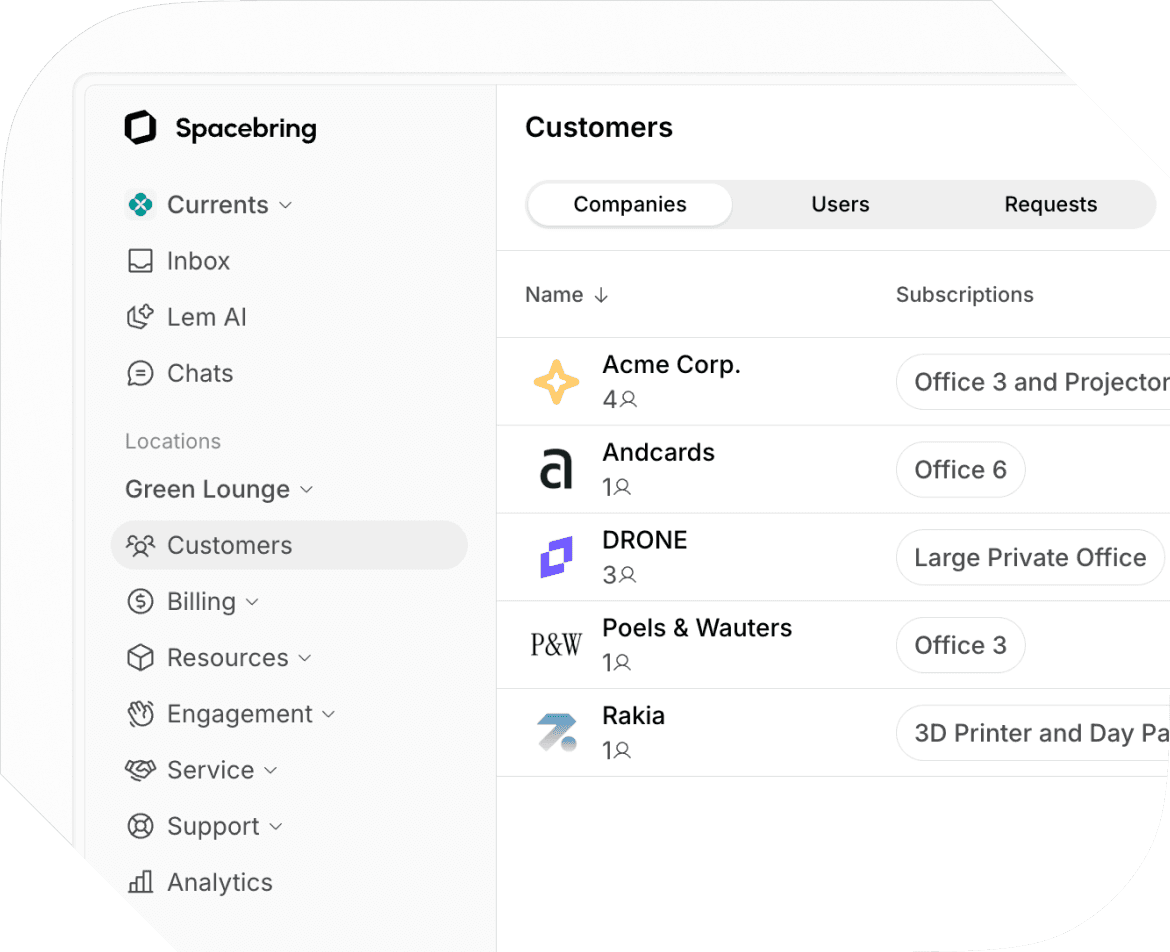 Member management on Spacebring coworking space management software