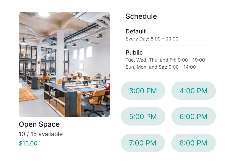 Set booking rules in Spacebring coworking management software