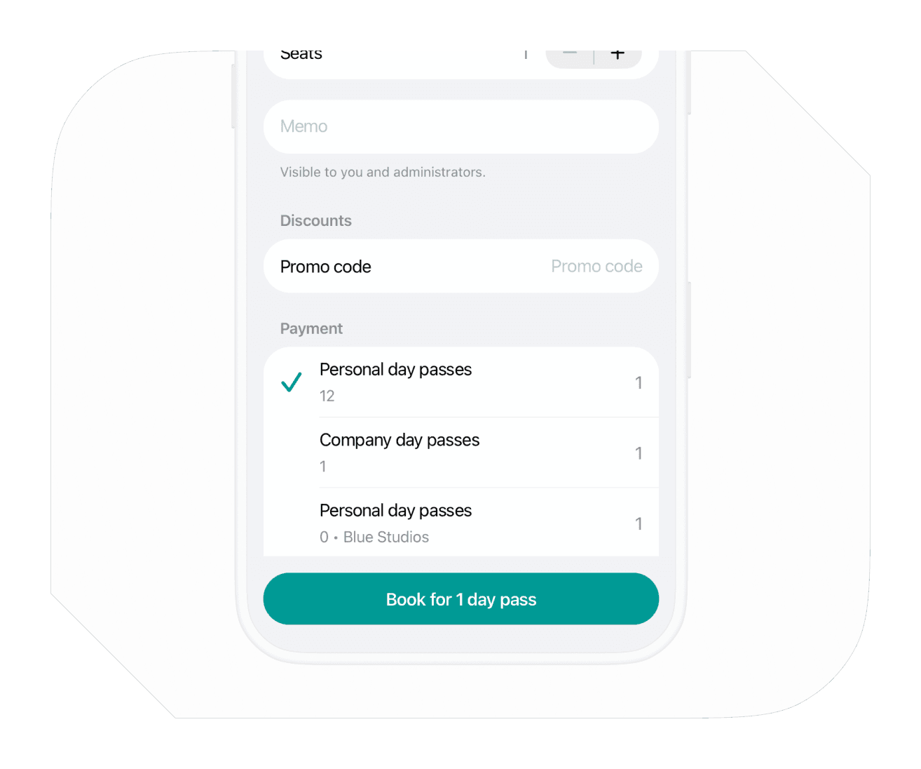 Day passes on Spacebring coworking space management software