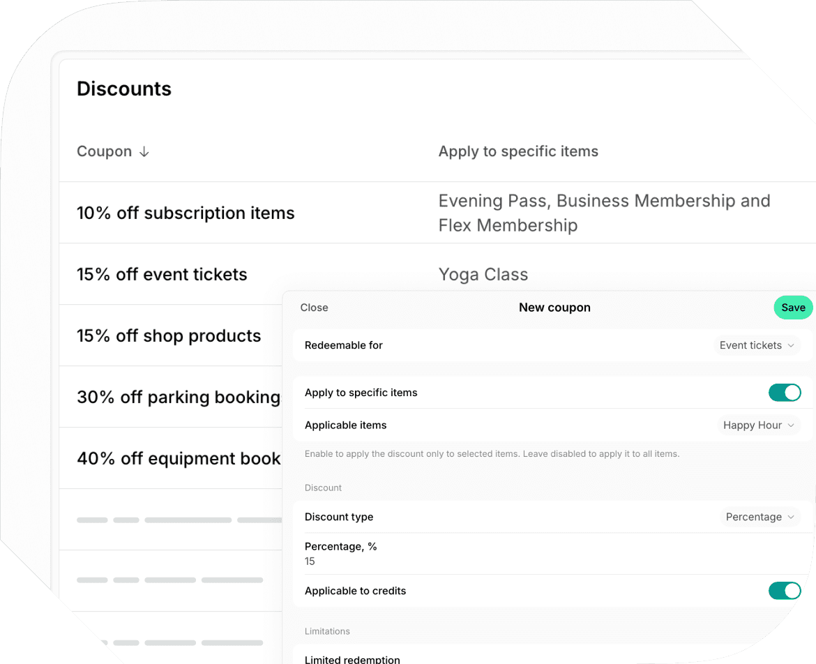 Create Discounts at Spacebring Coworking Space Management Platform