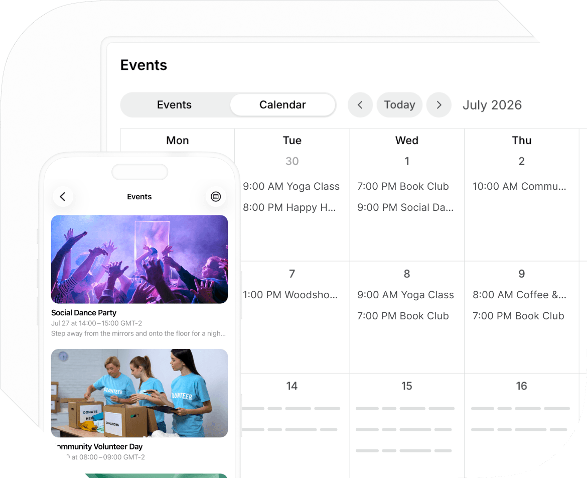 Discovery and curation of events on Spacebring coworking space management platform