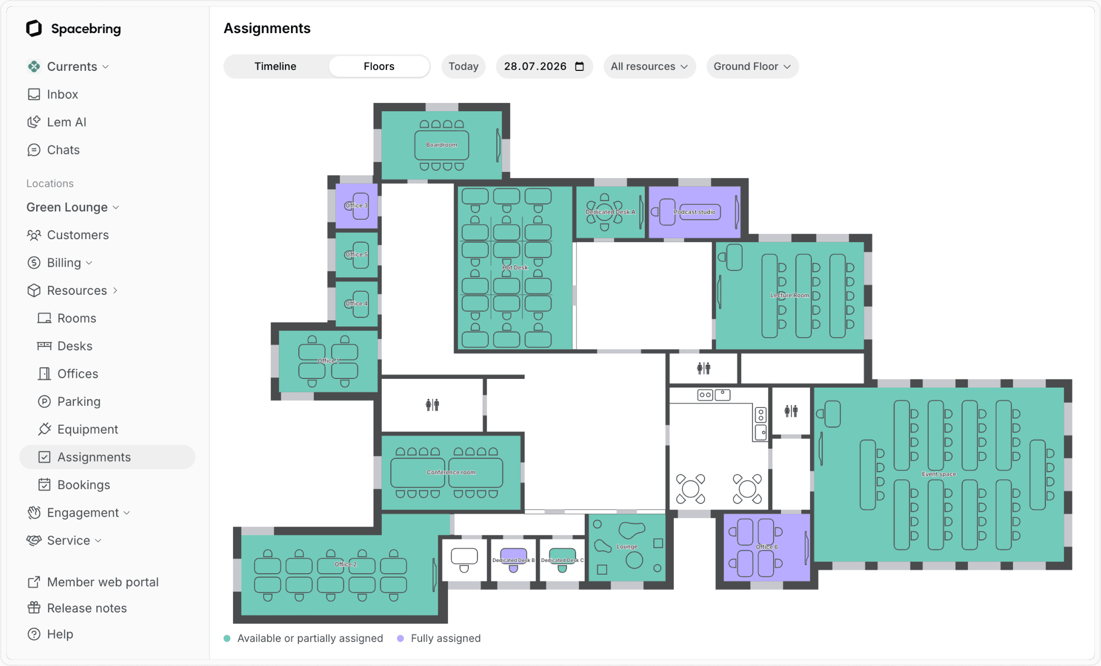Occupancy tracking with Spacebring floor plans