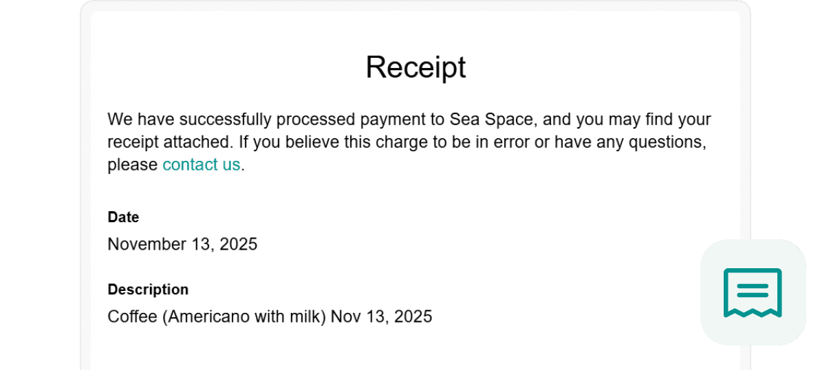 Receipts at Spacebring coworking space management software