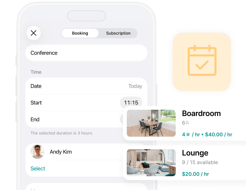 External users book coworking space services in Spacebring platform