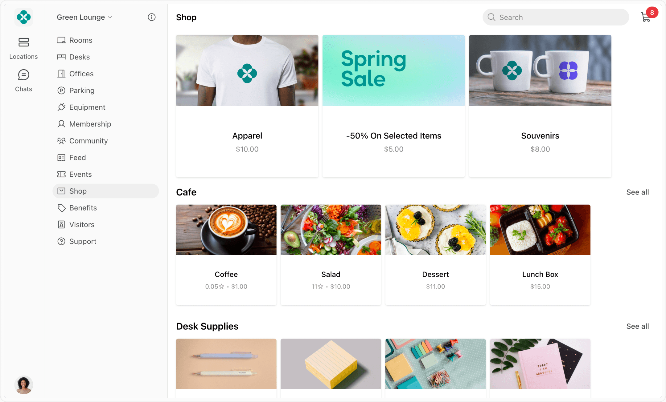 Shop at Spacebring coworking space management software