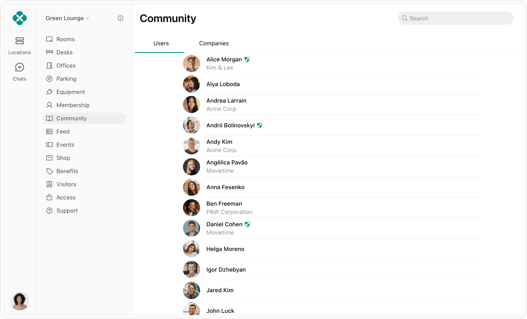 Manage members and community at Spacebring coworking platform