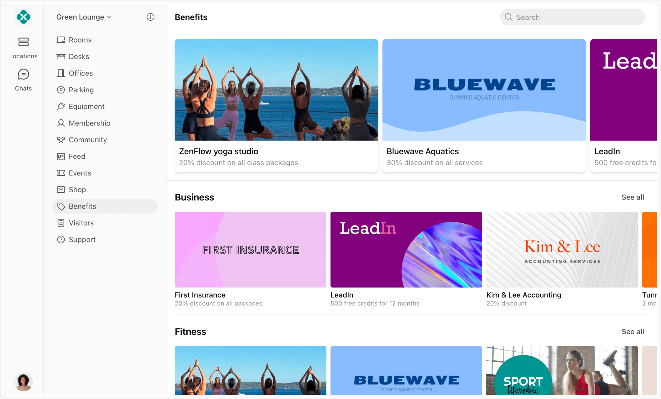 Manage benefit catalog at Spacebring coworking platform