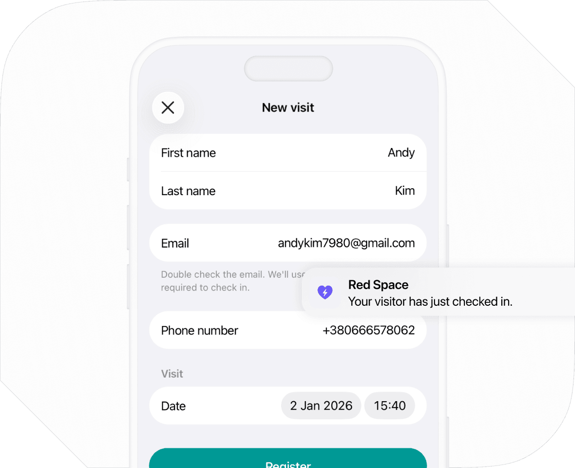Visitor management on Spacebring coworking space management platform