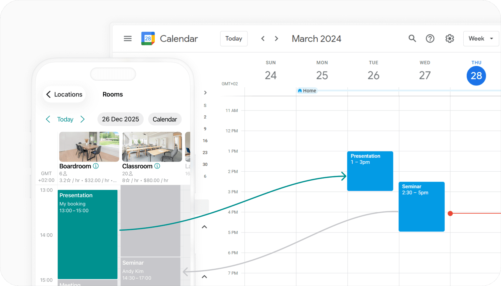 Spacebring - Google Calendar integration