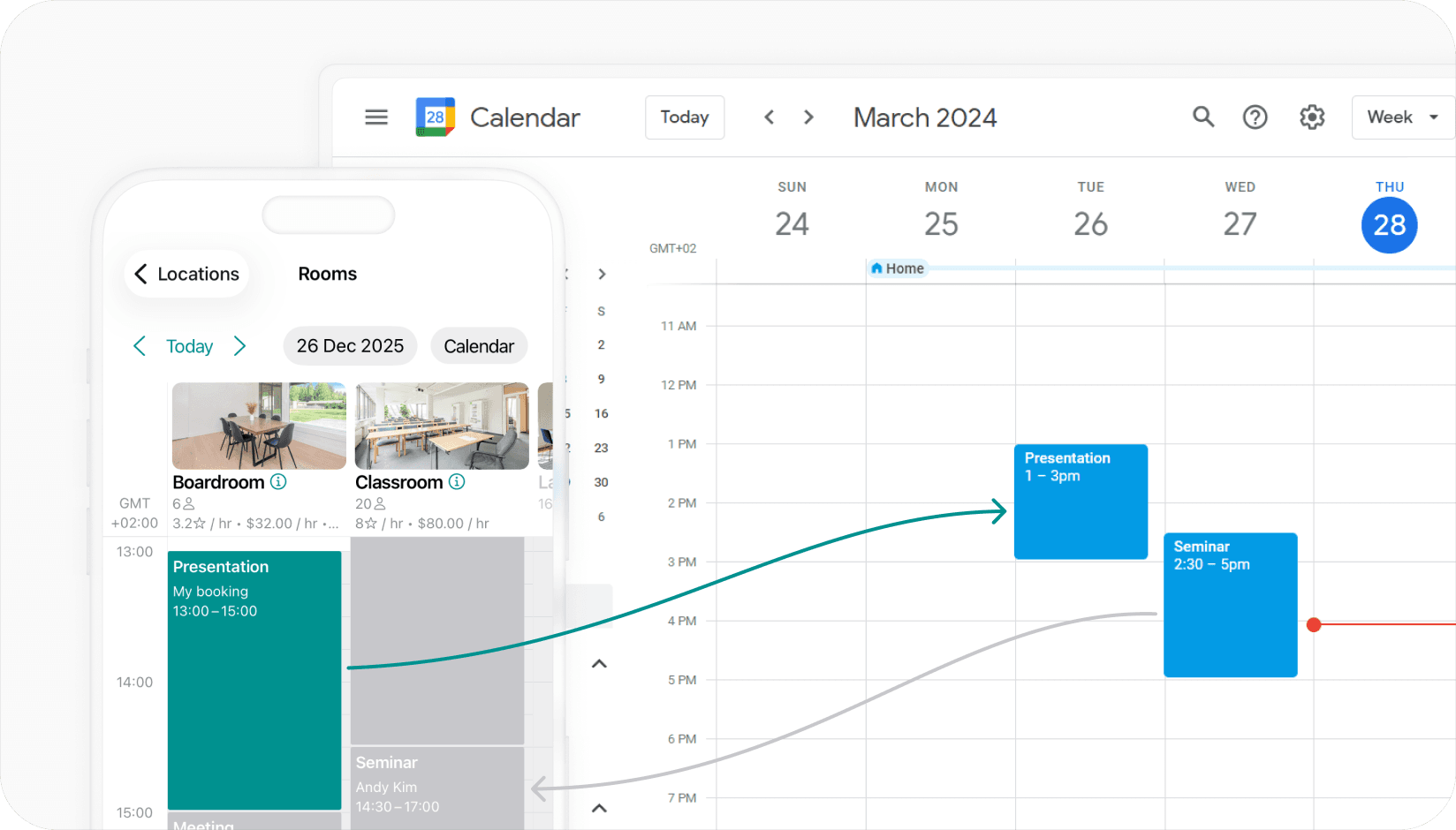 Spacebring - Google Calendar integration