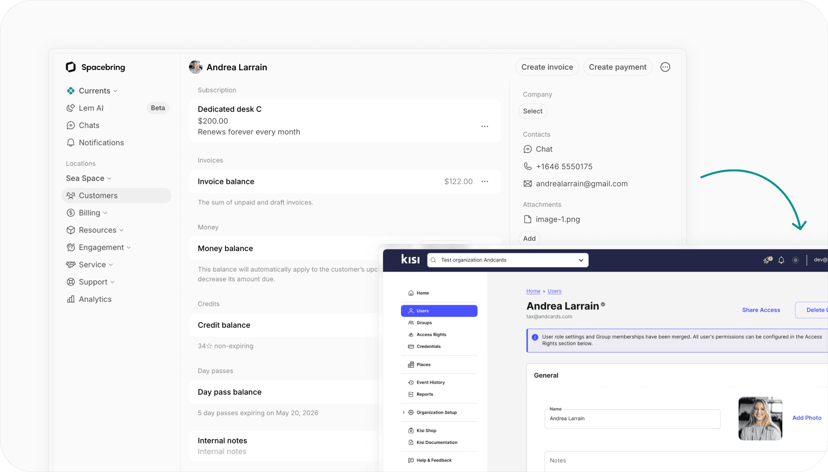 Spacebring - Kisi integration