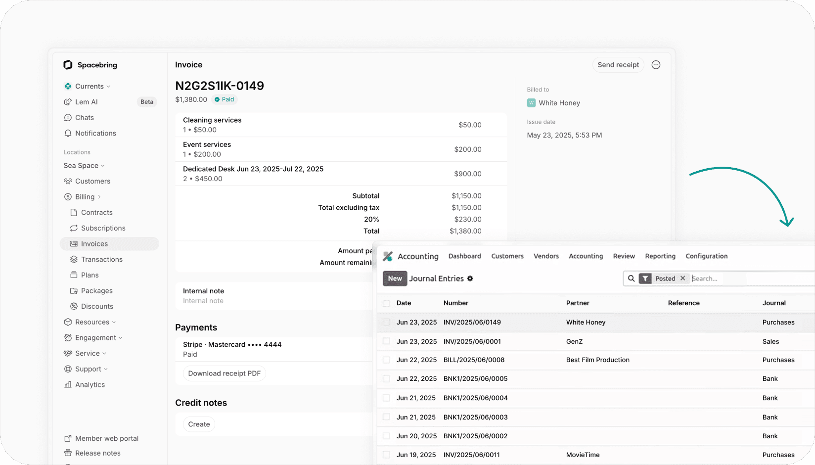 Spacebring and Odoo Accounting integration