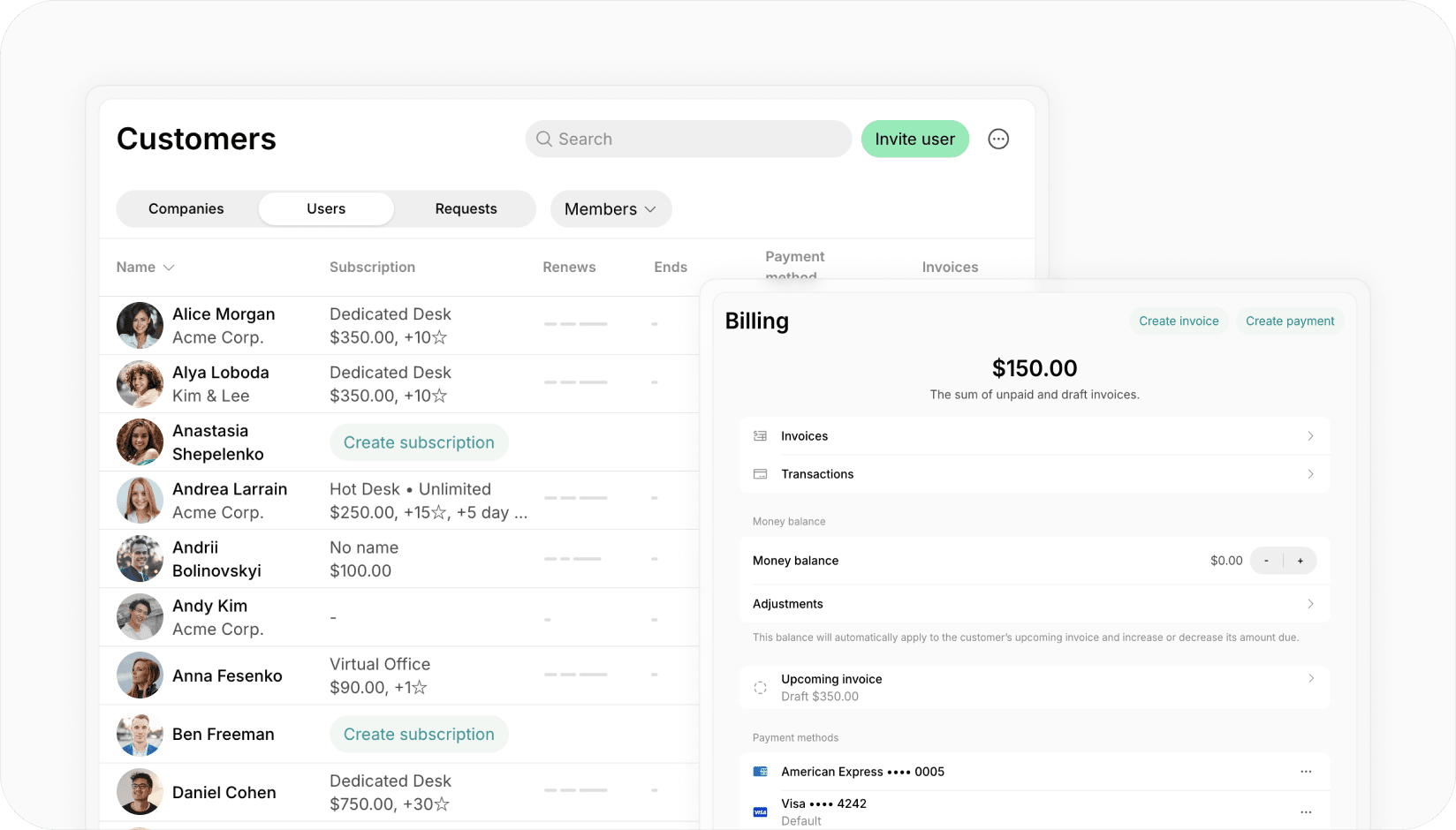 Spacebring - Stripe integration