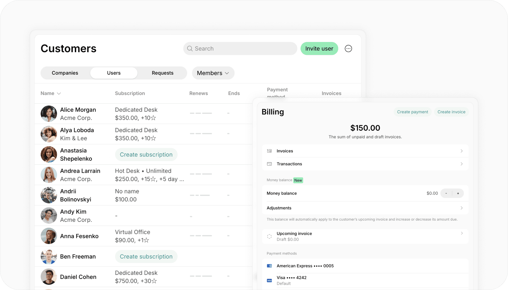 Spacebring - Stripe integration