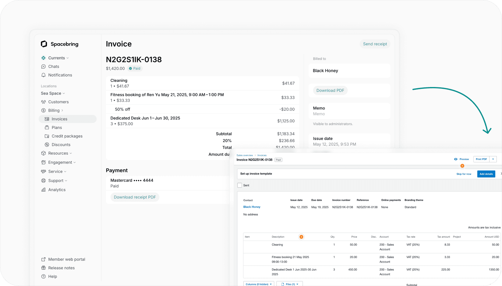 Spacebring - Xero integration