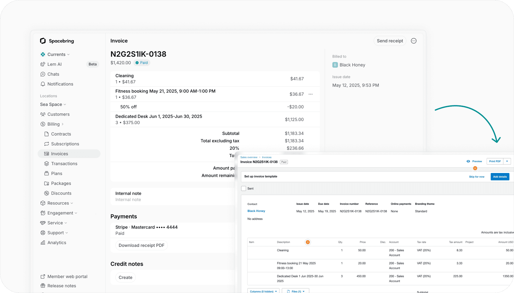 Spacebring - Xero integration