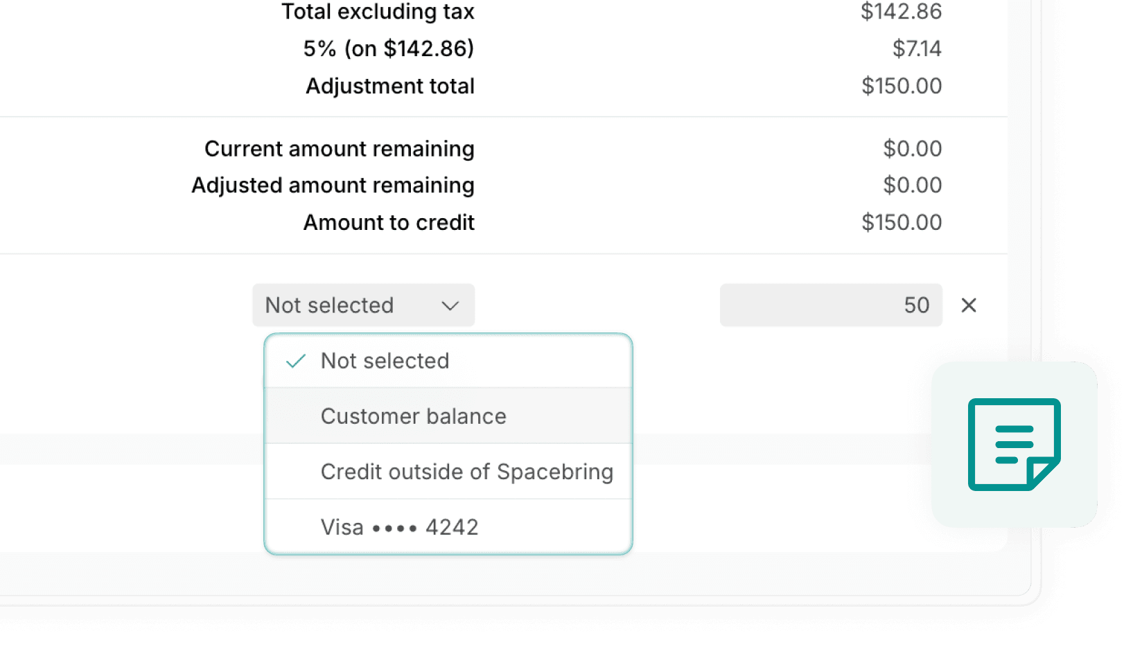 Postpaid credit notes, required billing fields and more