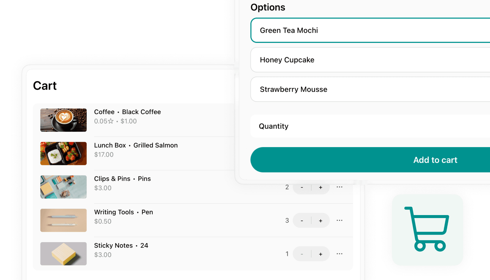 Shop cart on Spacebring coworking space management software