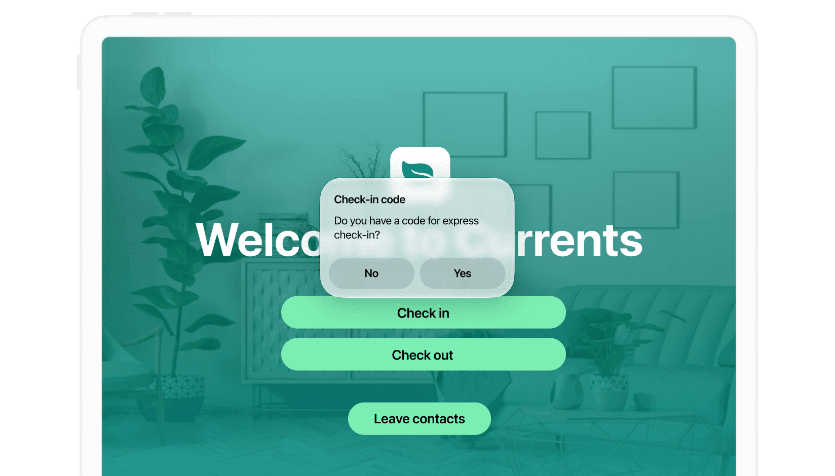 Self-check-in at reception