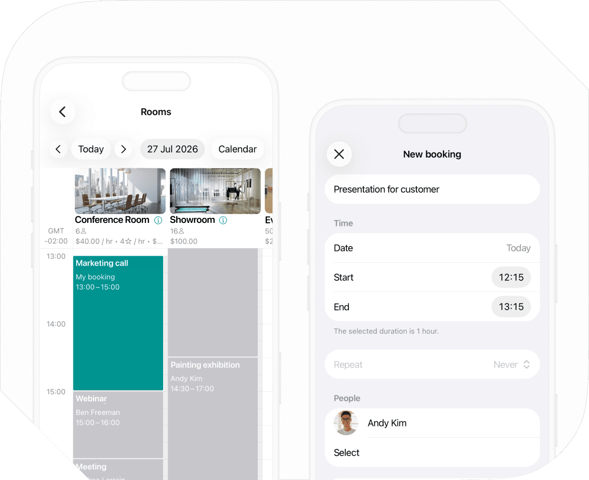 Booking process in Spacebring commercial property management software