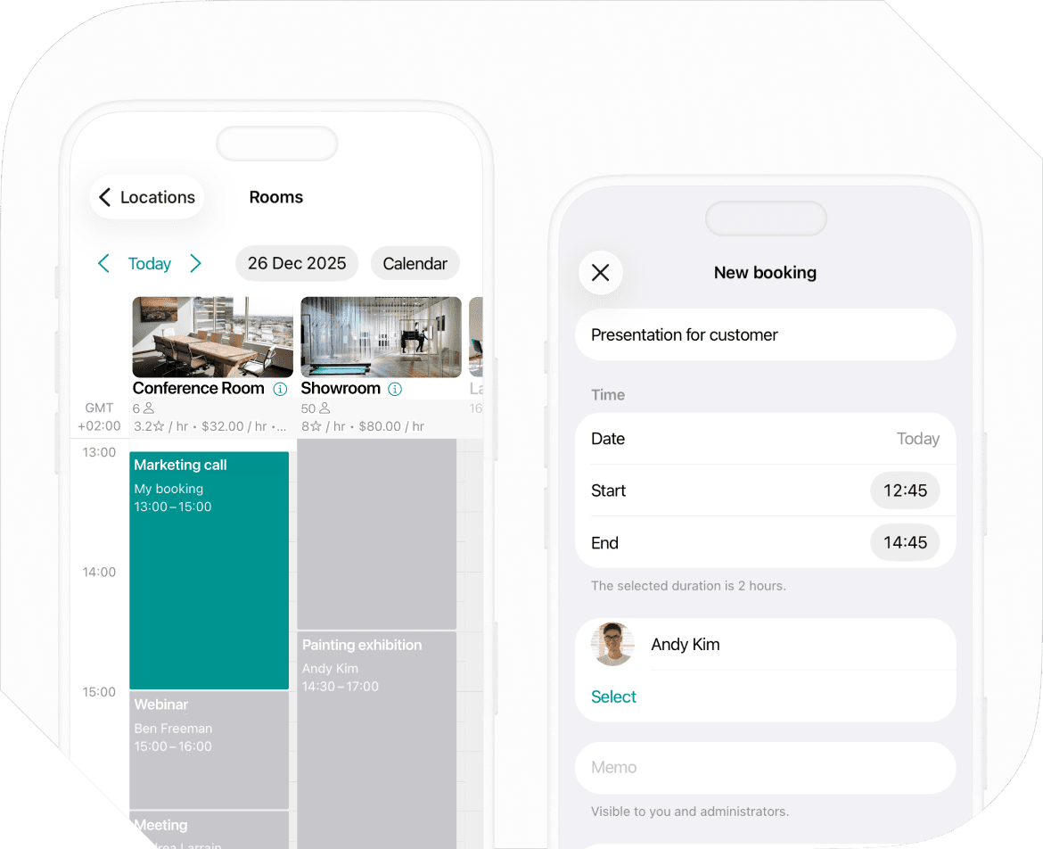Booking process in Spacebring commercial property management software