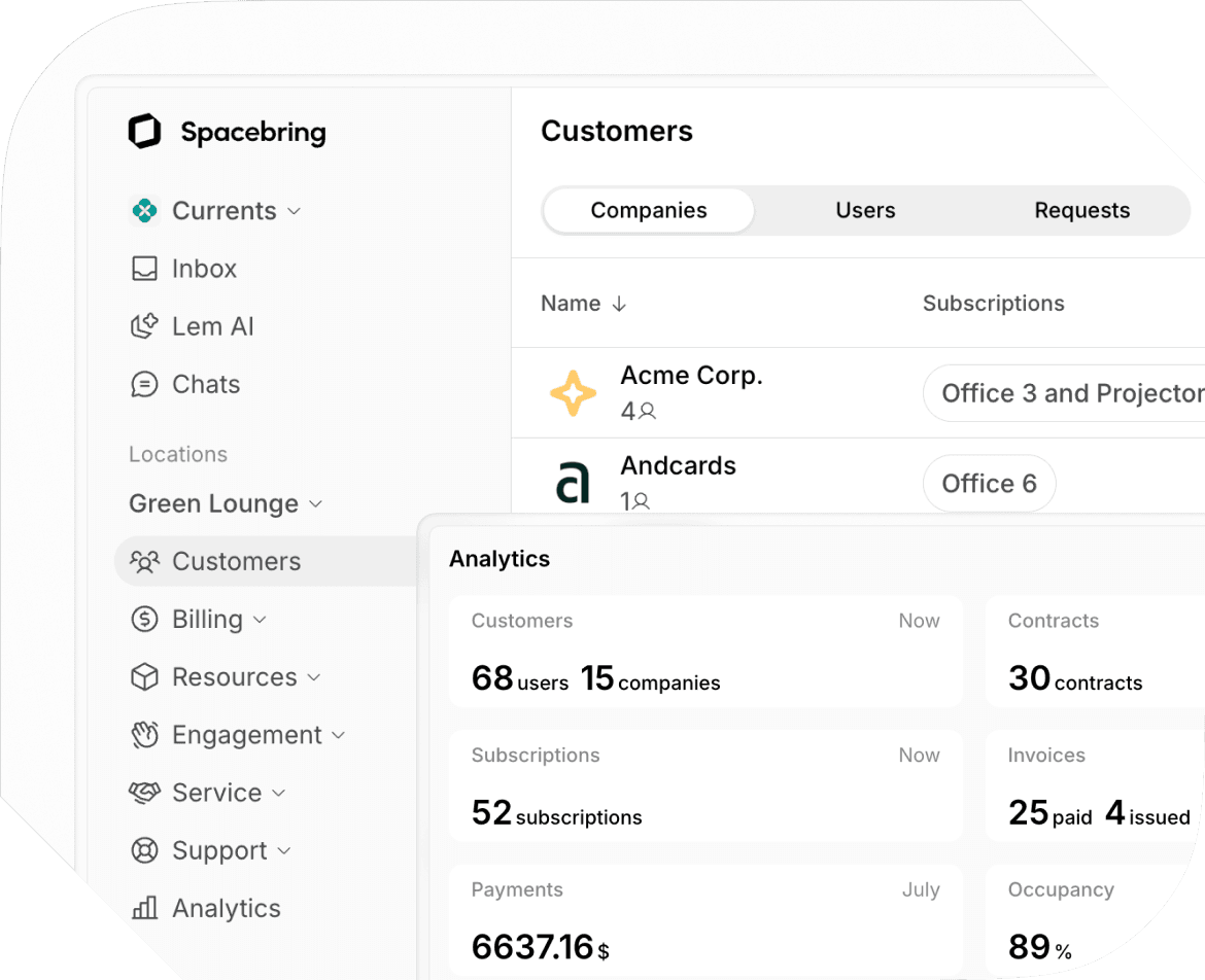 Analytics in Spacebring incubator management software