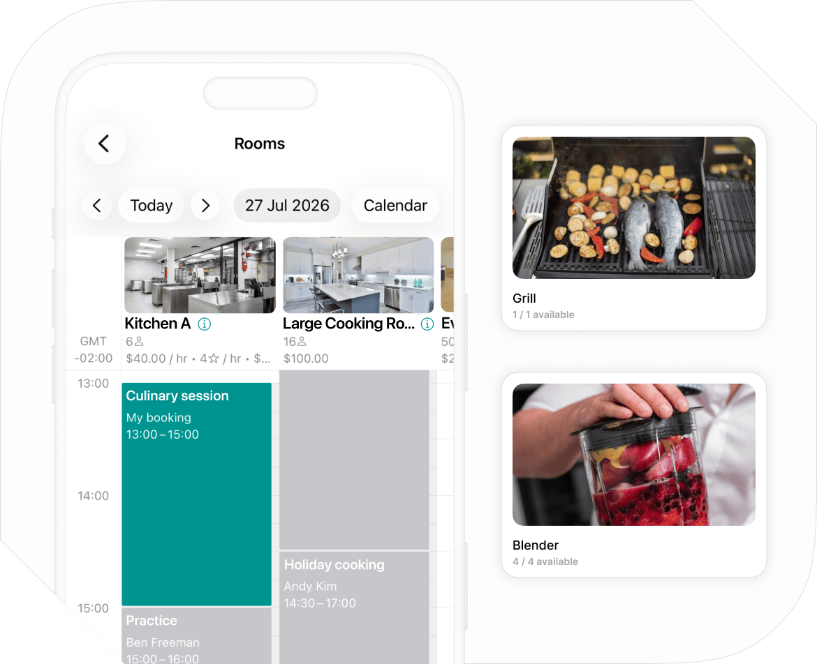 Shared kitchen booking software - Spacebring
