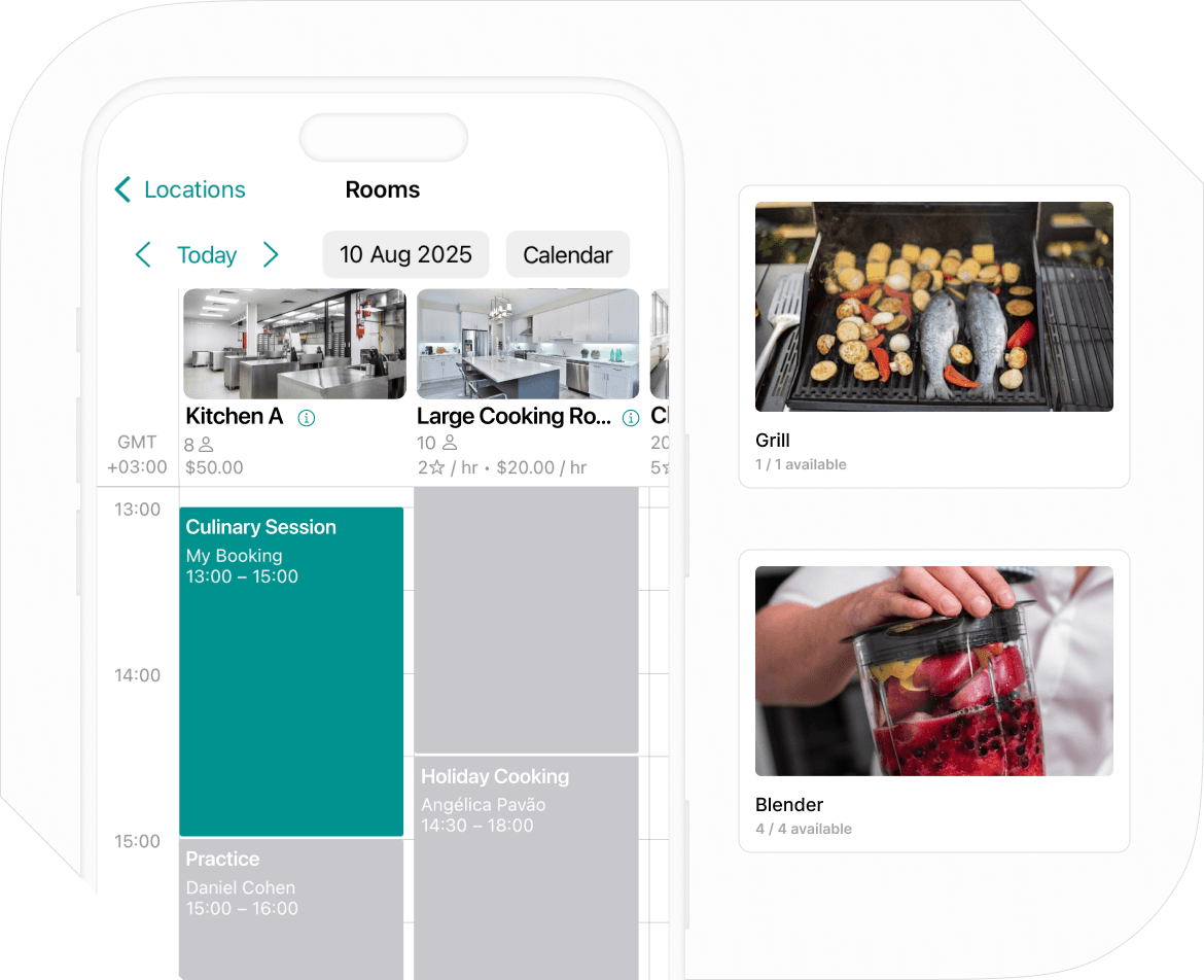 Shared kitchen booking software - Spacebring