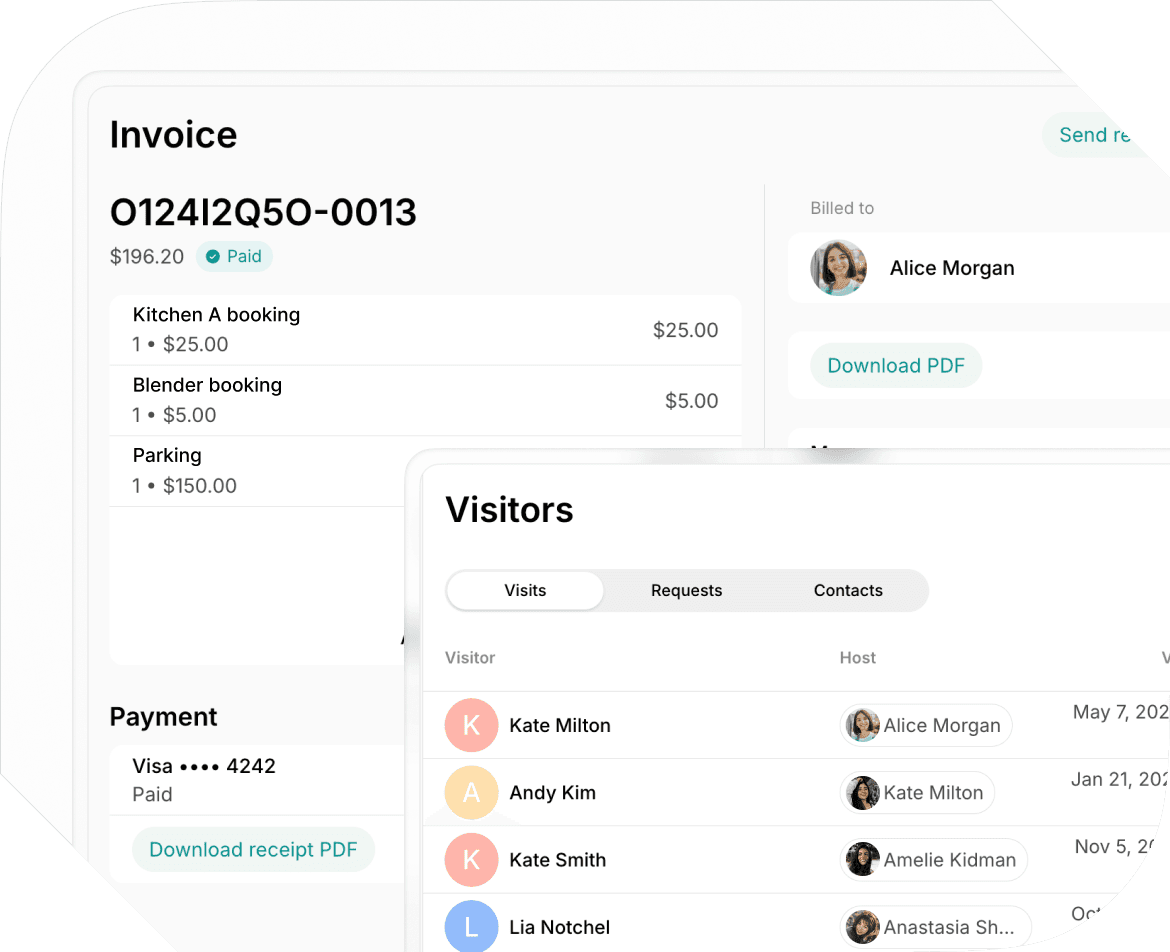 Management system for shared kitchens - Spacebring