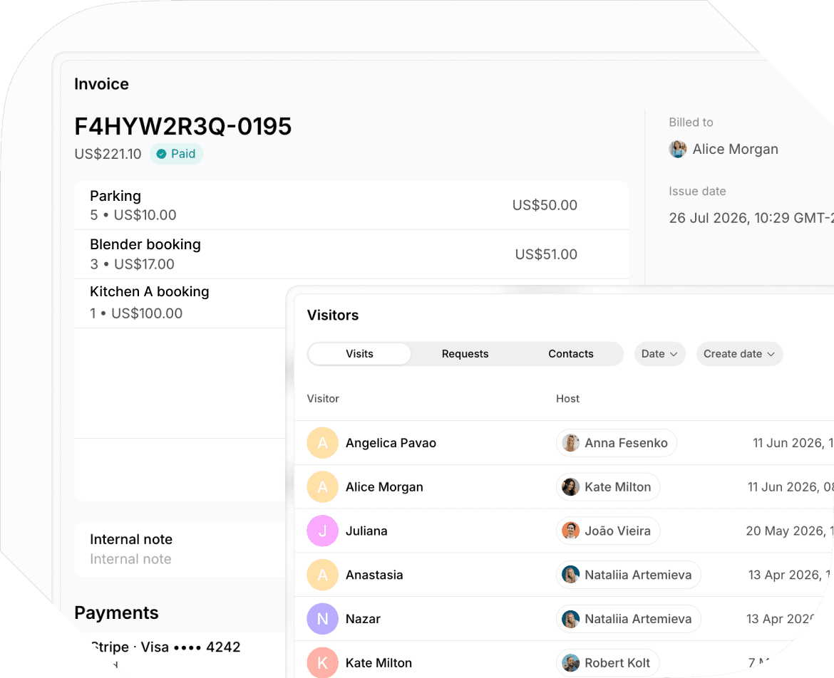 Management system for shared kitchens - Spacebring