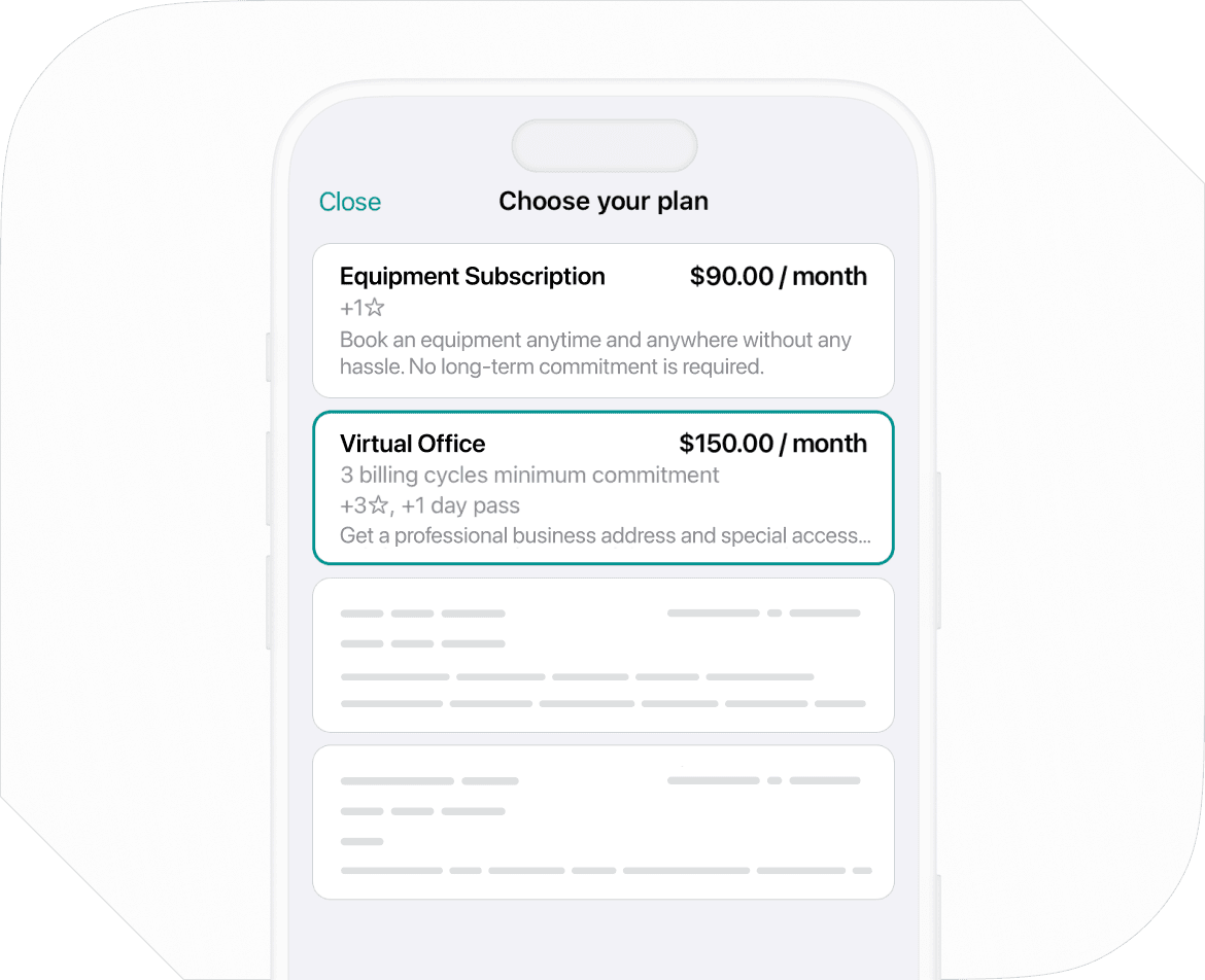 Memberships in Spacebring virtual office management software