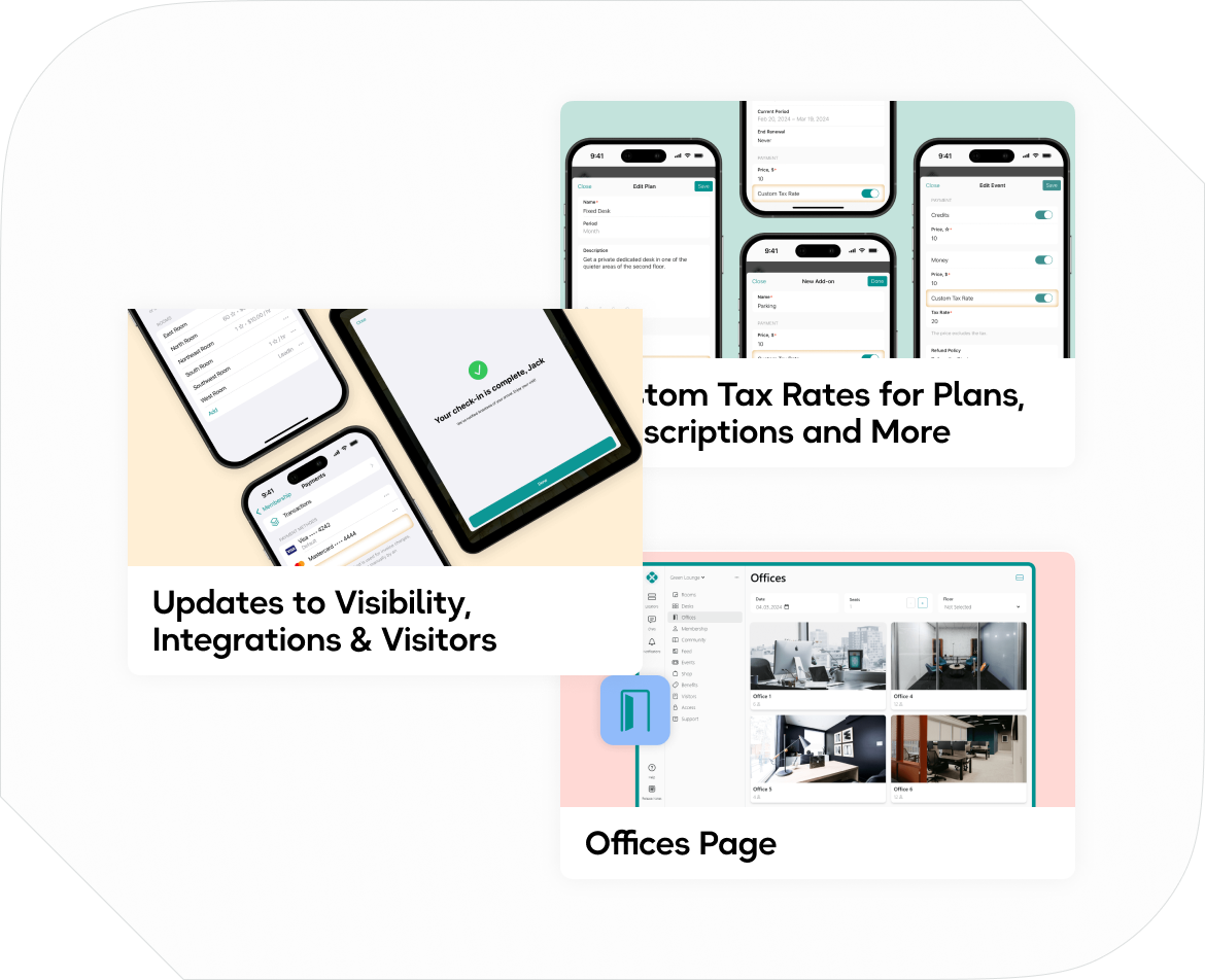 Regular coworking space management app updates, new features, and improvements
